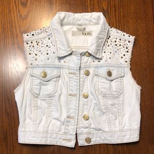 Denim Jean Jacket with Rhinestones